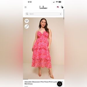 Lulu’s Pink Floral Dress - brand new with tags